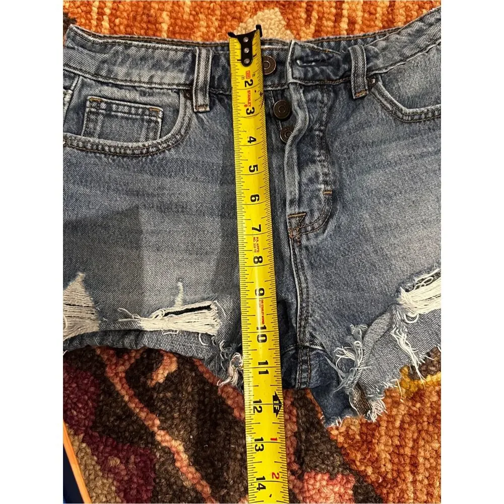 Women’s Distressed Denim Shorts - Blue